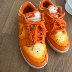 Nike Orange and Yellow Low-Top Sneakers